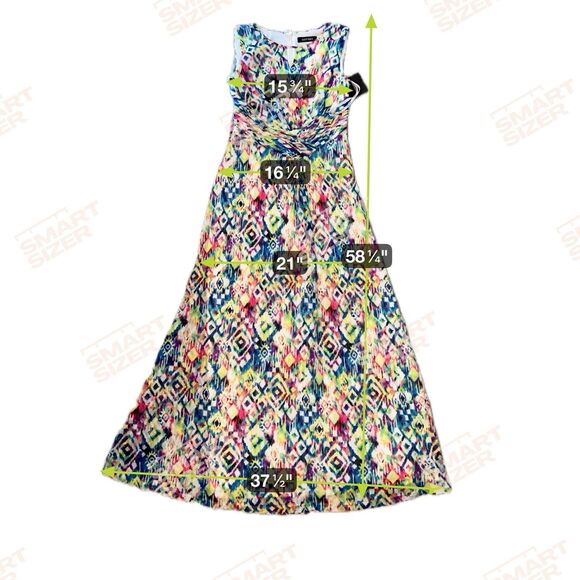 ELLEN TRACY Womens Watercolor Wrap Maxi Elegant Dress Sz 6 Sleeveless NWT #15 - Picture 4 of 10